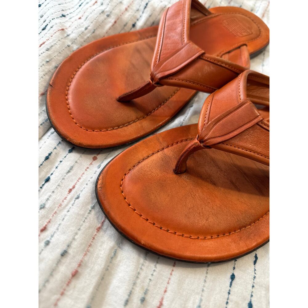Coach Parker VTG Men’s Brown Leather Flip Flops Sandals Size 12 - Picture 4 of 6